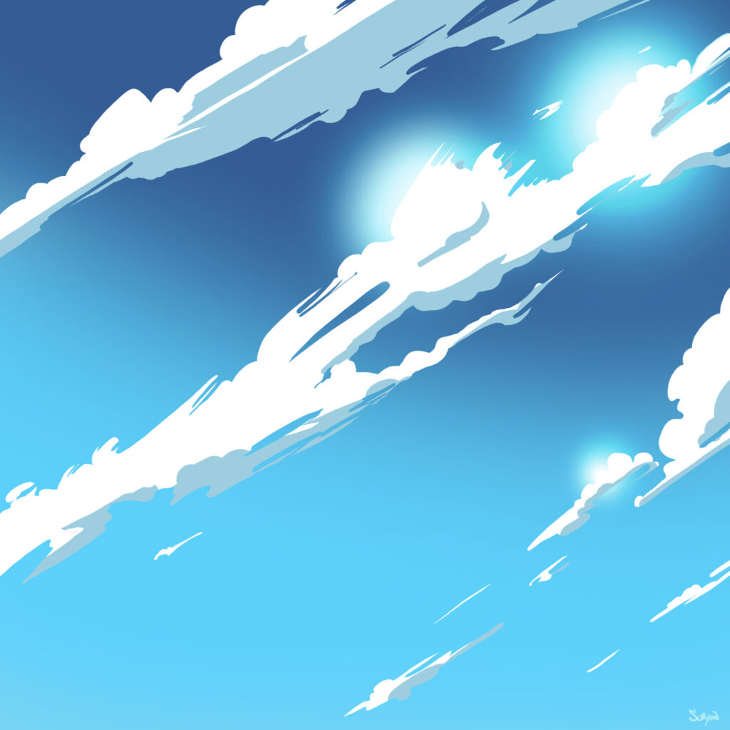 ciel bleu avec des nuages brillants