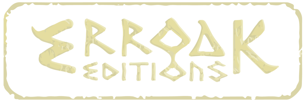 Logo Erroak Edition en jaune avec un effet sculpté